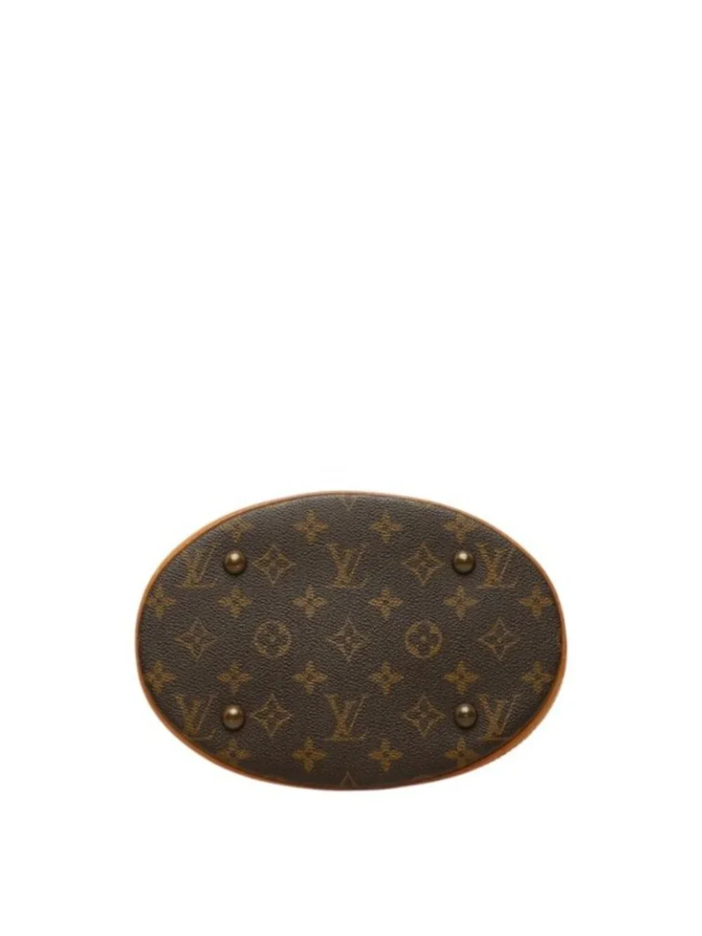 Louis Vuitton Monogram Bucket PM Shoulder Bag Brown Leather